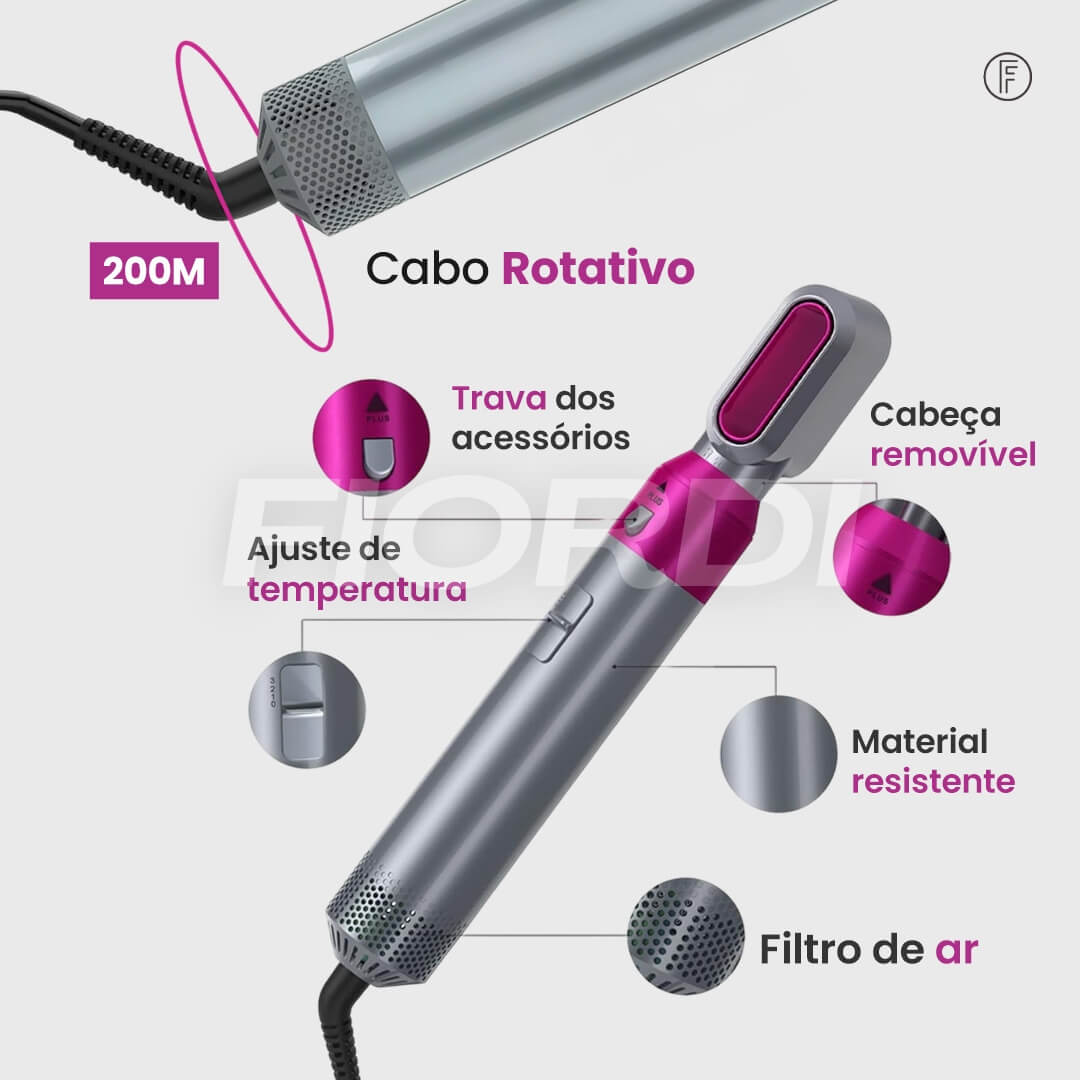 Escova Modeladora 5 em 1 - BeautyHair™ + Brinde