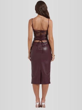 Vestido em Couro Helena